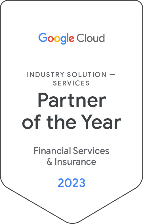 2023 Google Cloud Partenaire de l’année pour les services de solutions industrielles dans les services financiers