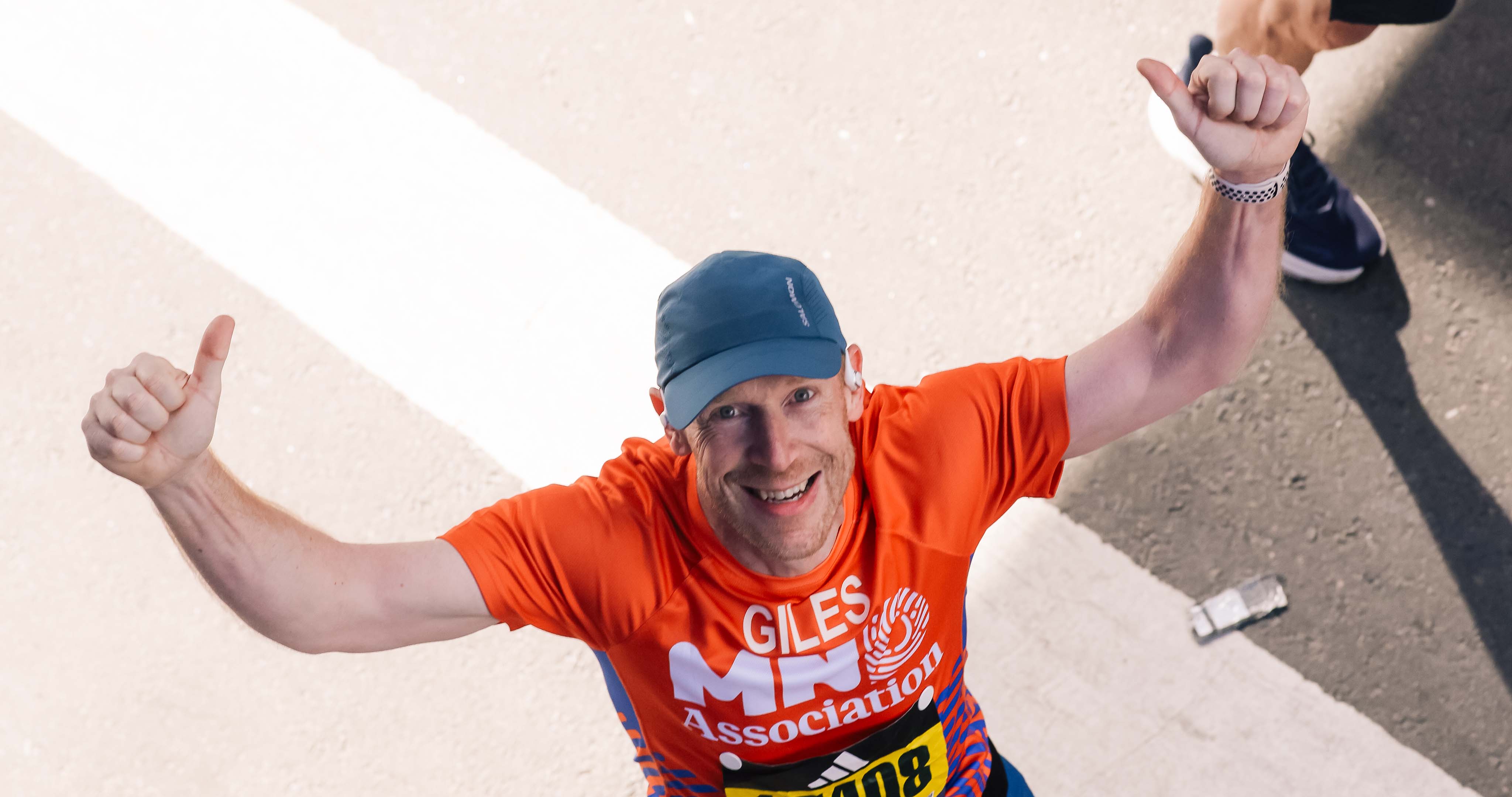 Giles running in marathon