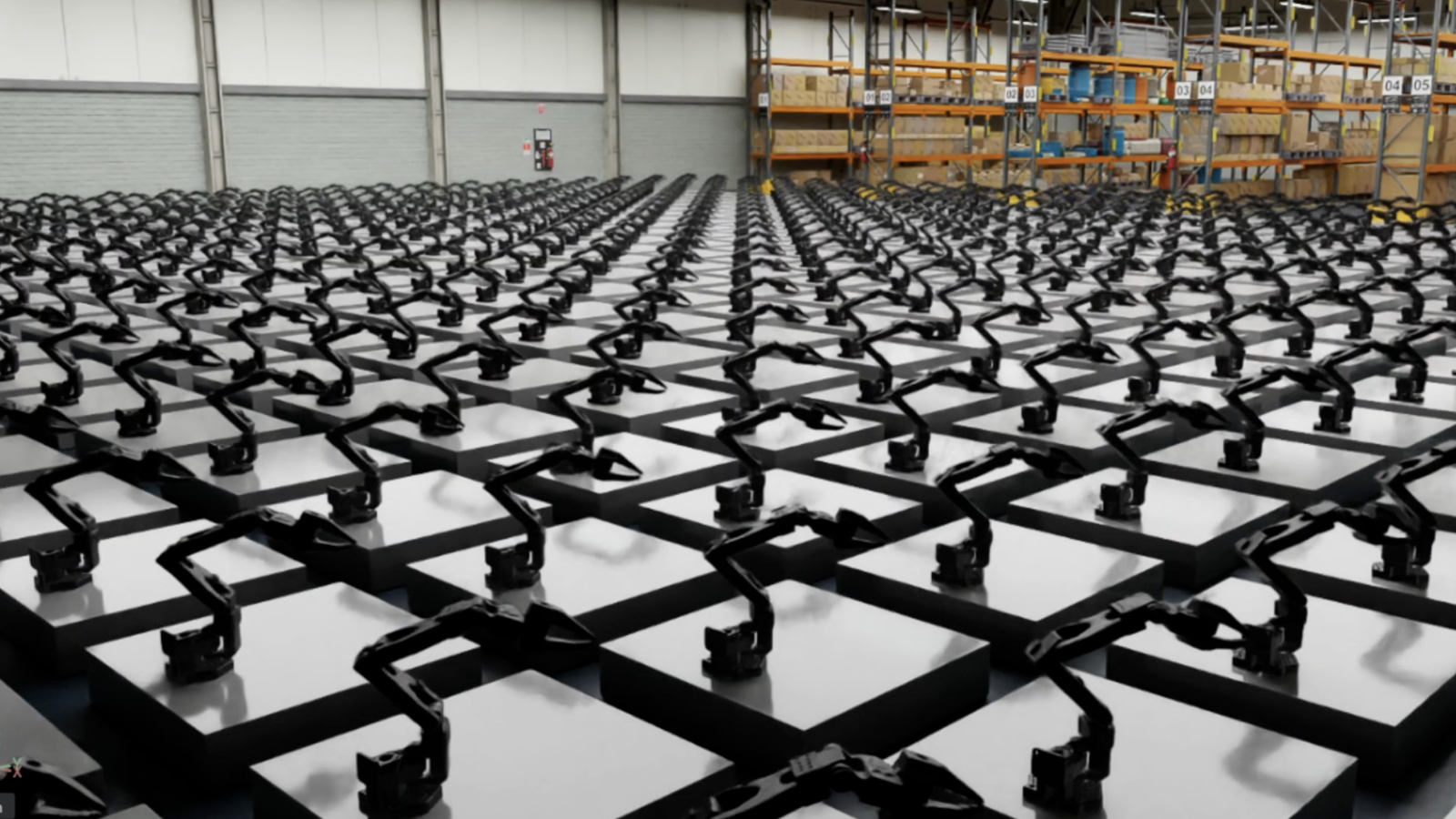 A manipulator arm trained to sort products