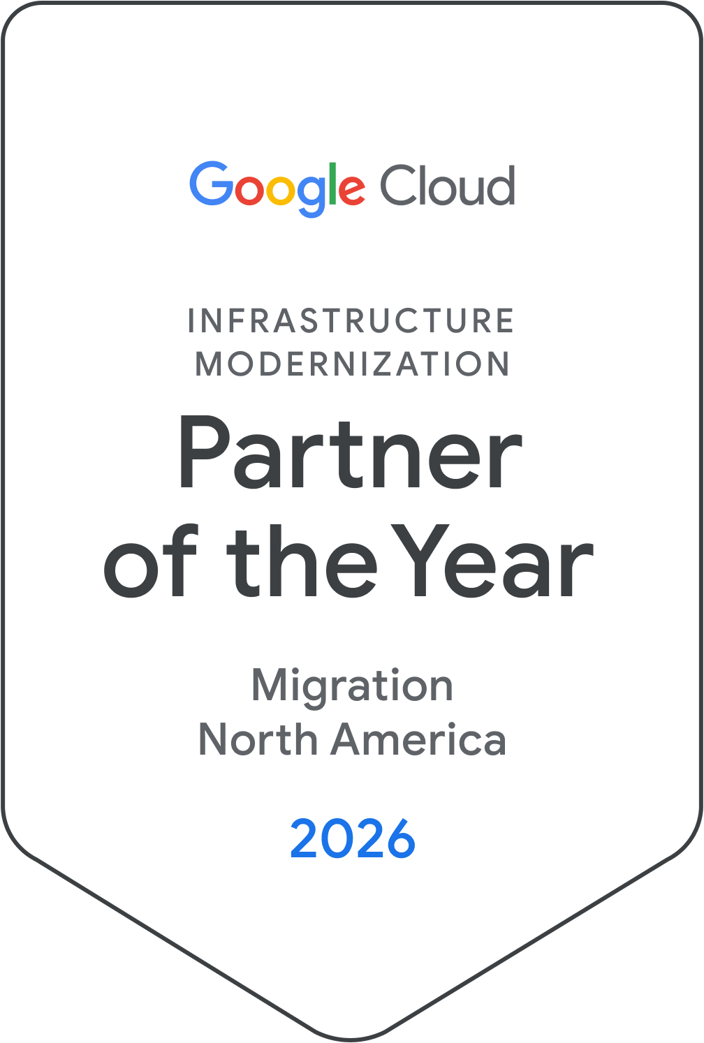 Infrastructure Modernization Partner of the Year for Migration North America