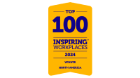 6th place in Top 100 North America Inspiring Workplaces.